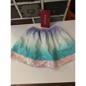 NEW American Girl Kids Skirt Size 8 Purple Pink White Ombré Waves Wiki Sequins